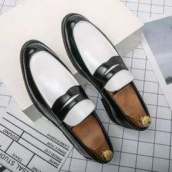 Luxury Brand Fashion Pointed Toe Dress Shoes Slip on Men Loafers Patent Leather Shoes for Men Formal Party Mariage Wedding Shoes