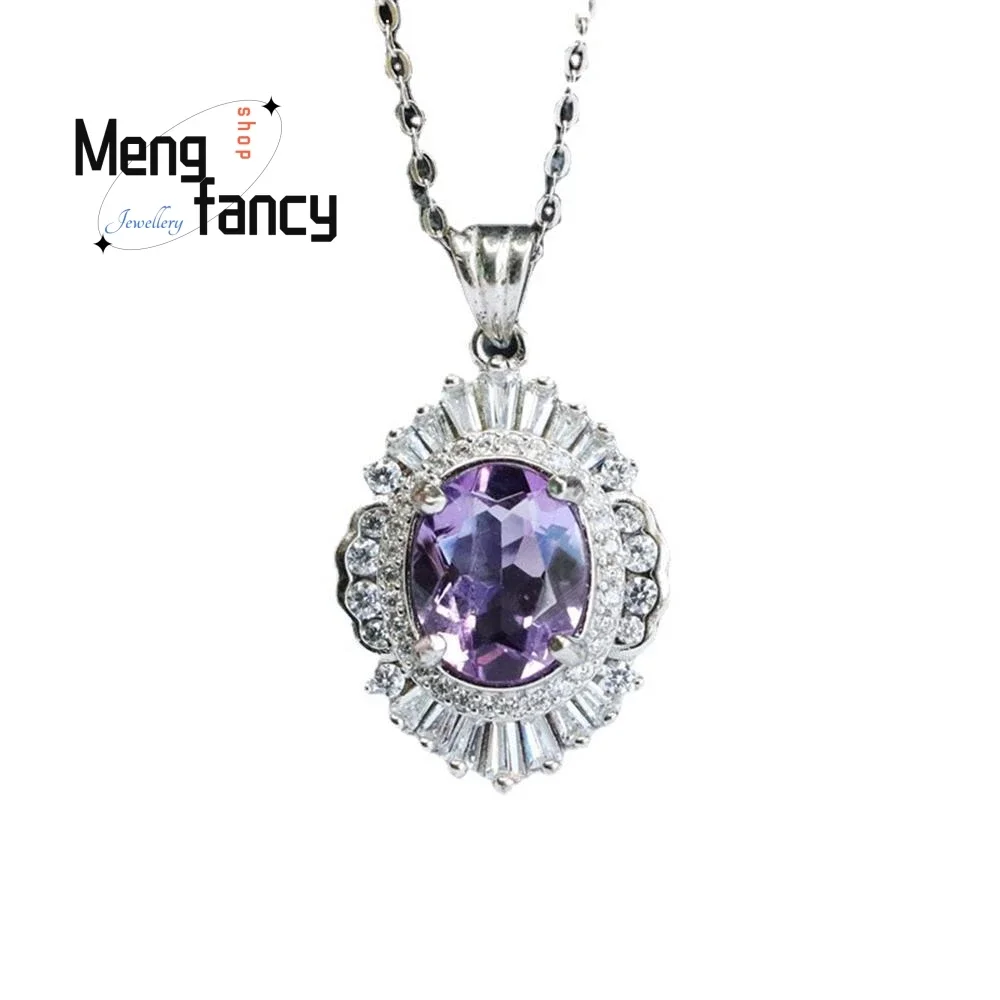 S925 Silver Natural Amethyst Exquisite Elegant Simple High-grade  Colourful Treasure Sexy Young Girls Luxury Fashion Jewelry