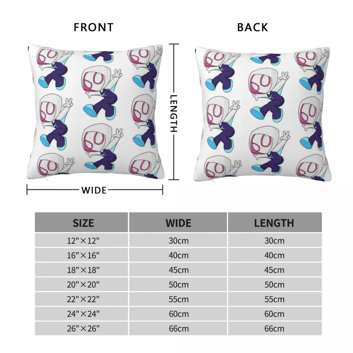 Ghost Spider Girl Square Pillowcase Polyester Pillow Cover Cushion Zip Decorative Comfort Throw Pillow For Home Living Room