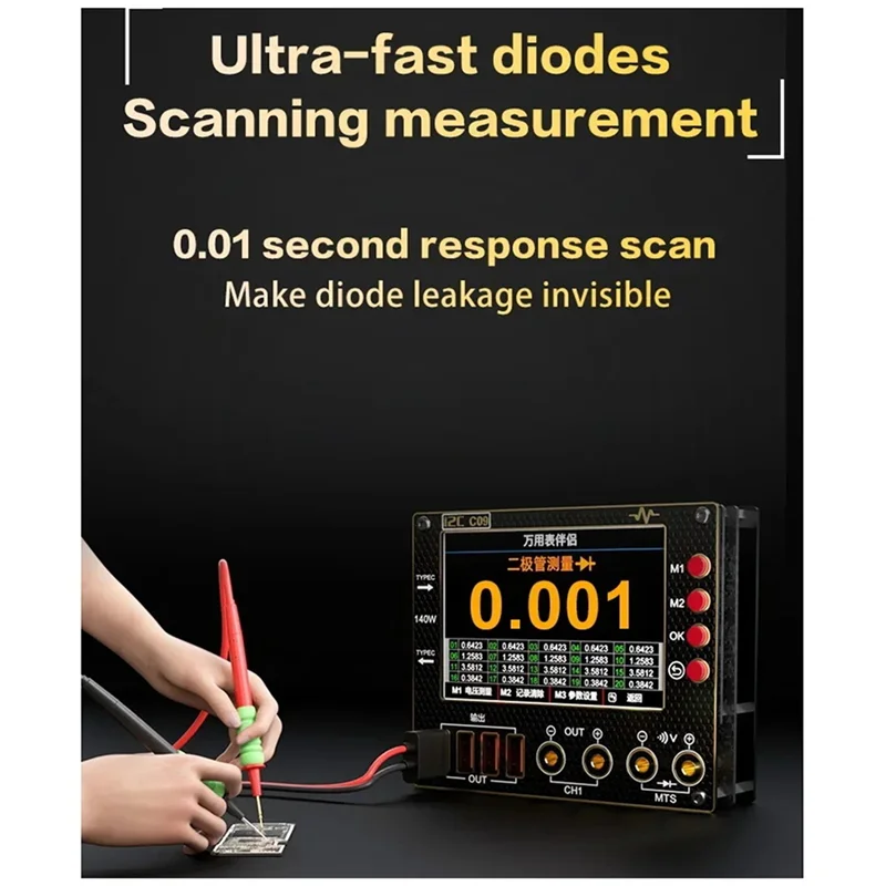 

ABRB-Waveform Ammeter Voltage And Current Tester 4 Inch 0-40V Input Dual Channel Intelligent Digital Display Mode Charging A