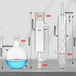 500ml Soxhlet extractor complete set of spherical fat extractor experimental extractor
