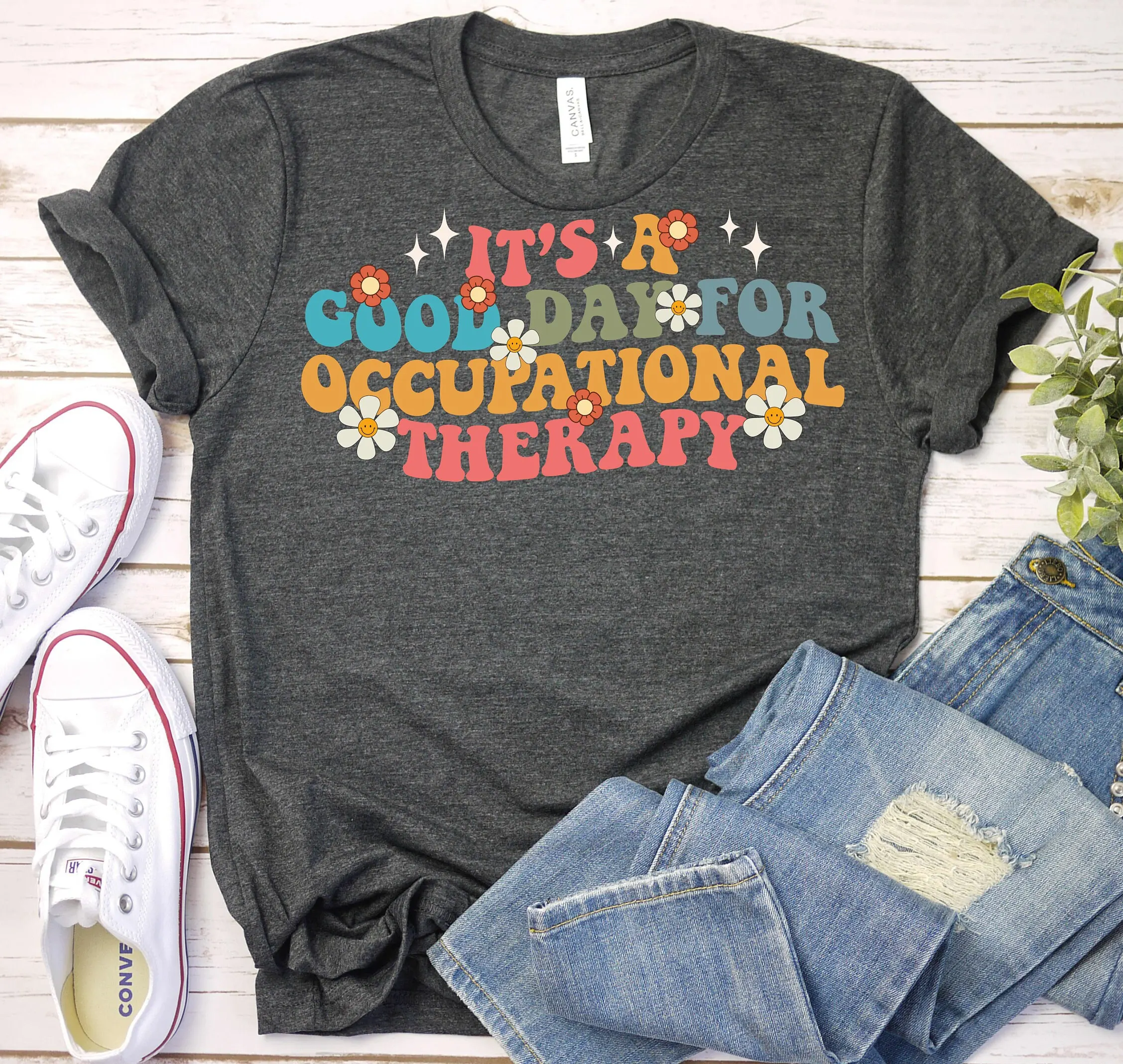 Occupational Therapy T Shirt Ot Therapist Pediatric Assistant Month Groovy