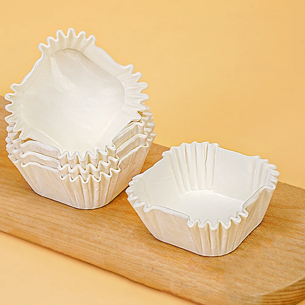 1000 Pcs Wedding Cake Stands Square Baking Paper Tray 1000pcs (white) Cupcake Liners Cups Pan Party Muffin Mother