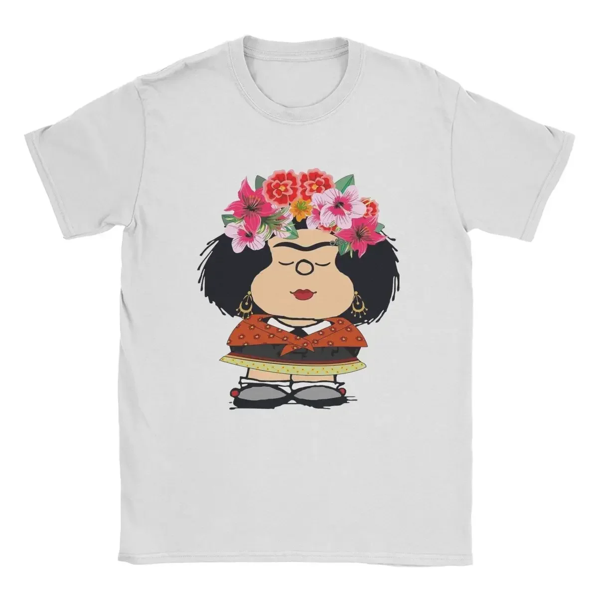 Men Mafalda T Shirts Pure Cotton Clothes Novelty Short Sleeve Crew Neck Tees Plus Size T-Shirt