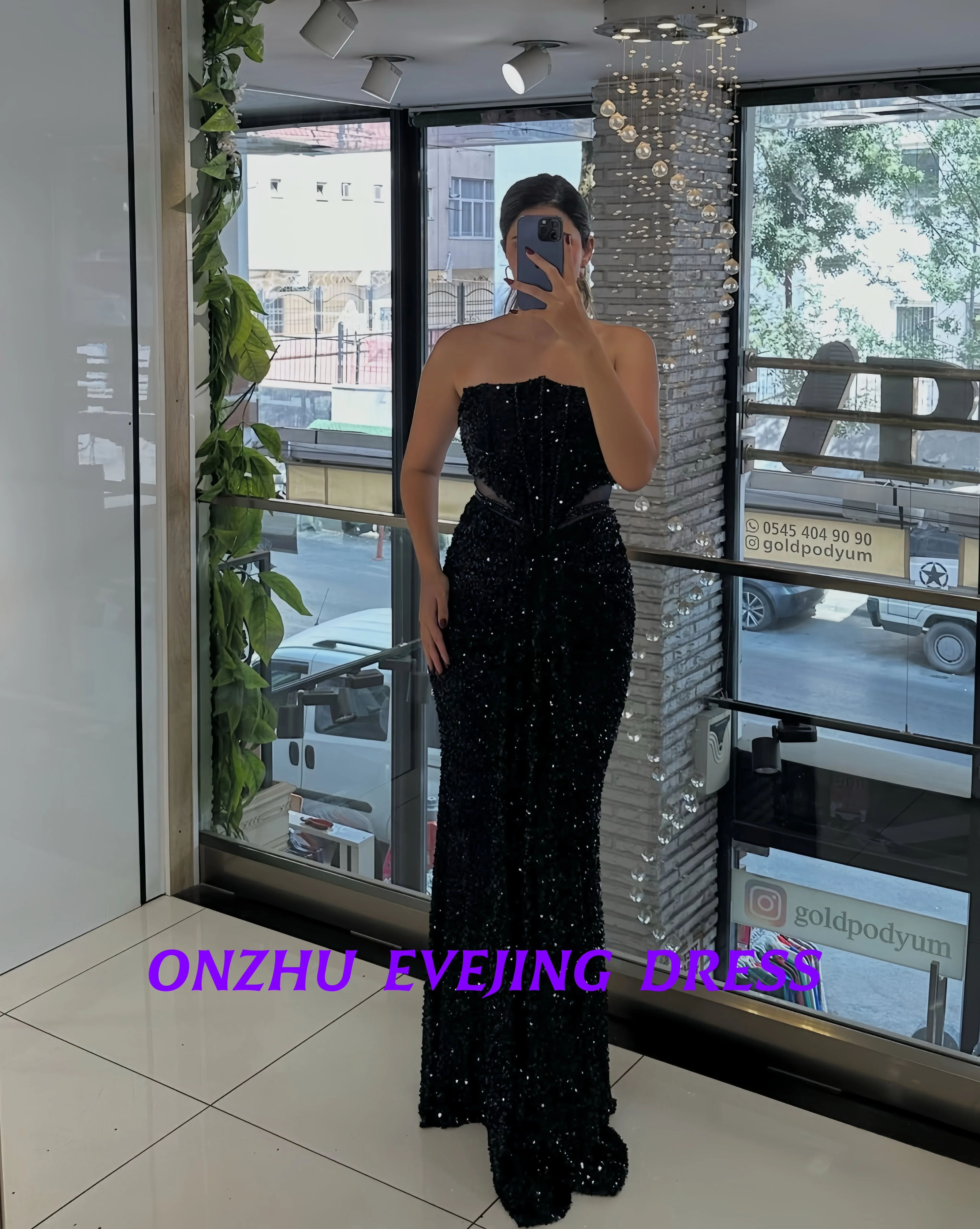 فساتين سهرة نسائية فاخرة مخصصة بدون حمالات بدون أكمام مطرزة بحورية البحر للمناسبات الخاصة