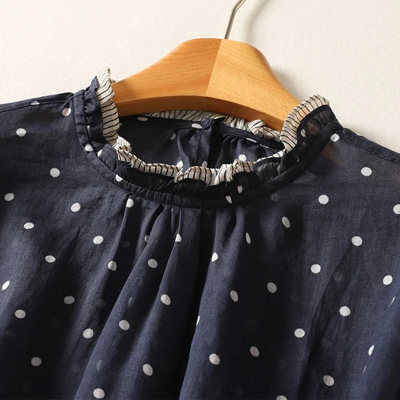 الرجعية الأزهار القطن الكتان irt المرأة الربيع تصميم الإحساس Earlet الدانتيل طوق التخسيس شيك الأعلى العصرية طويلة Sve irt