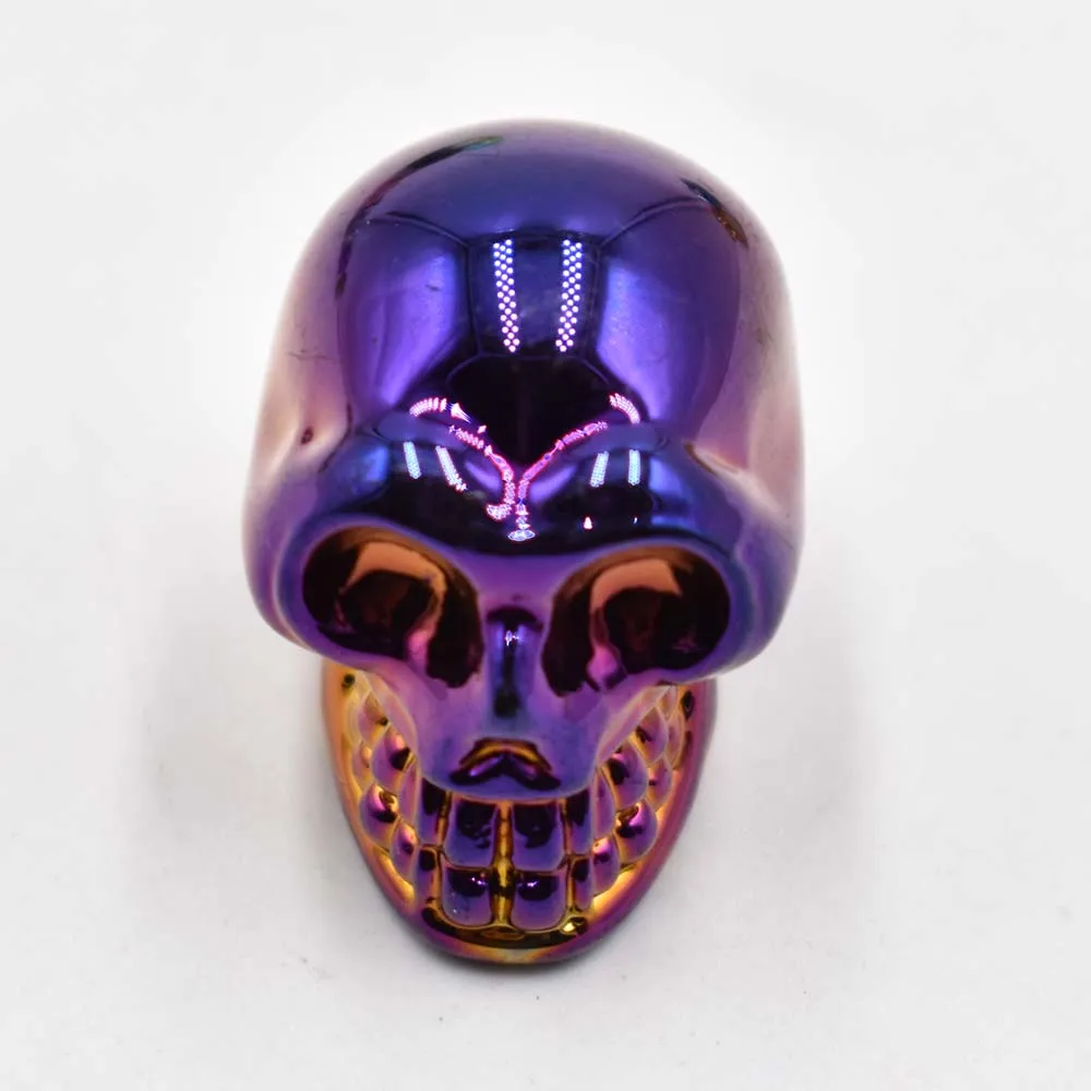 Großhandel 12 Stück/Set, modische, hochwertige Anhänger aus gemischtem Glas in Totenkopf- und Skelettdesign für DIY-Schmuckherstellung, kostenloser Versand. – Detail 7