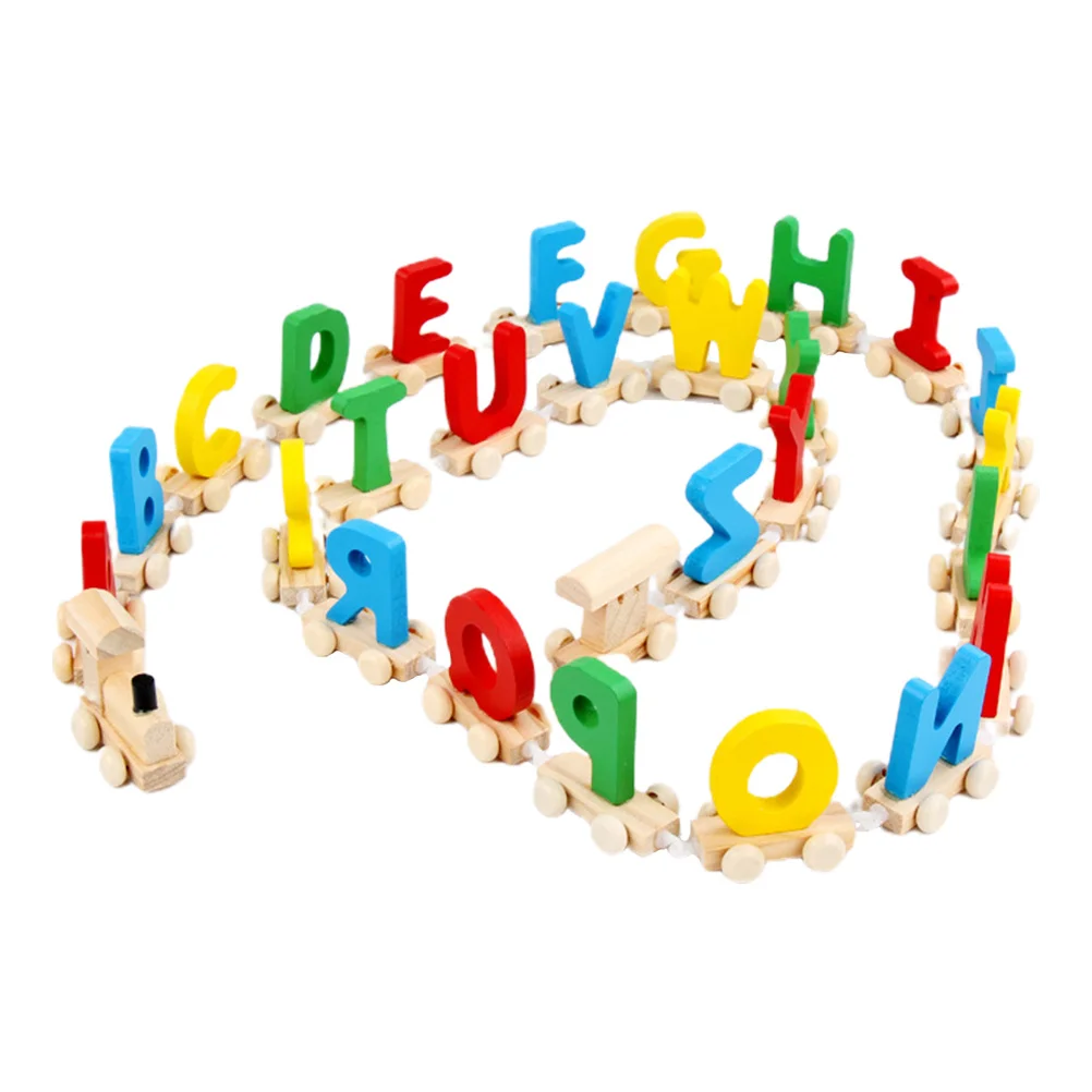 1 set 1 Set Bunte Holz Alphabet Zug 26 Buchstaben Für Kinder Lernen Pädagogische Kleinkind Spiele Montessori Frühen Lehrmittel