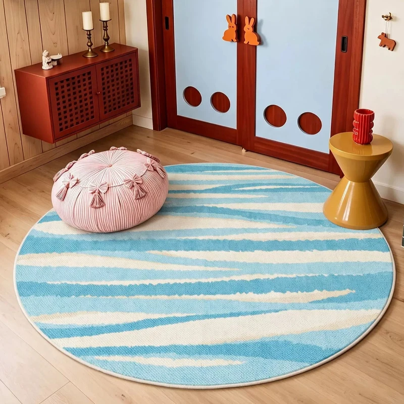 Dopamine Color Living Room Decoration Plush Carpet Round Rugs for Bedroom Fluffy Soft Lounge Floor Mat Thick Plush Cloakroom Rug