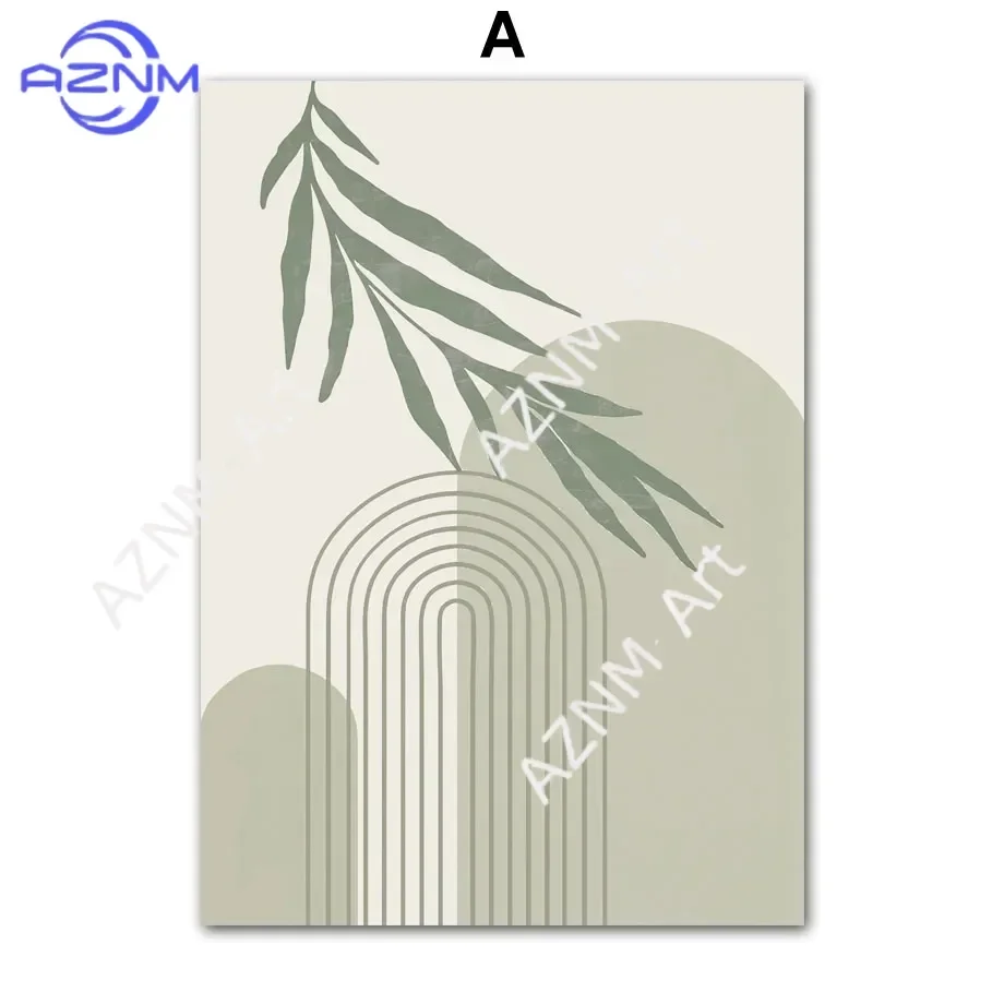 1Pc/6Pcs Bohemian Abstract Geometry Plant Lines Rainbow Wall Art Canvas Nordic Posters and Printing Living Room Home Decoration