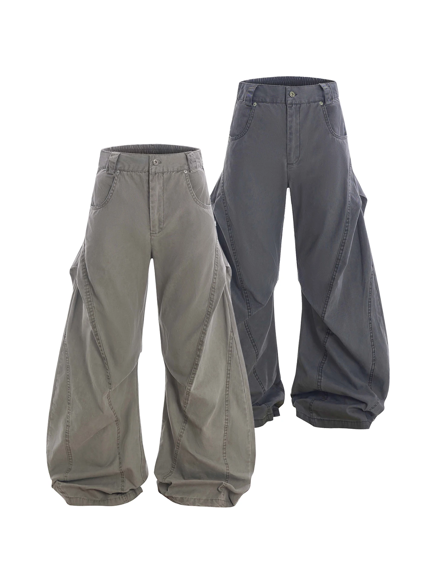

Cleanfit American High Street Vintage Canvas Washed Deconstructed Work Pants Men's Loose Wide Leg Pants Knife Pants