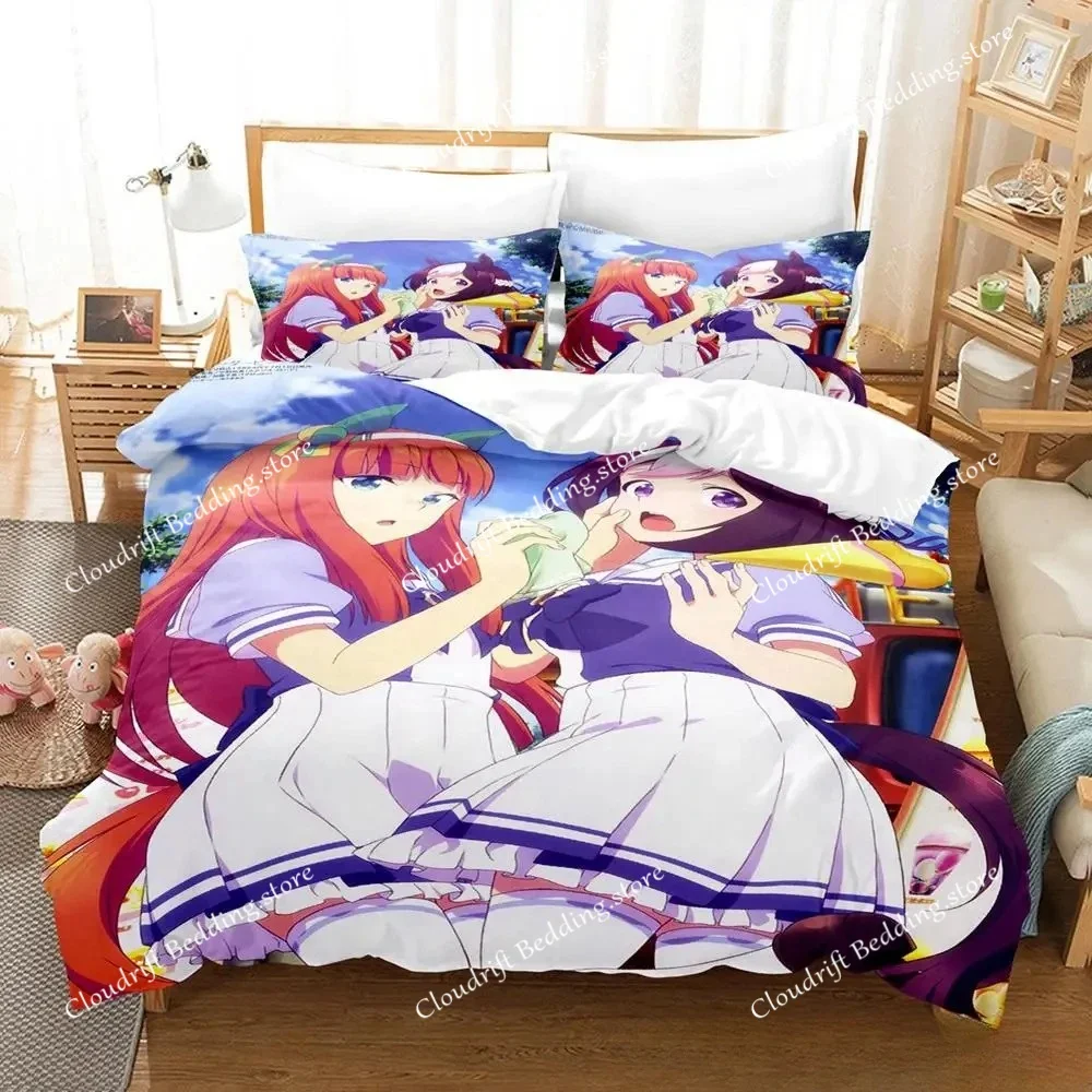 Cartoon Uma musume Pretty Derby Printed Bedding Set Single Twin Full Queen King Size Bed Set Adult Kid Bedroom Duvet cover Sets