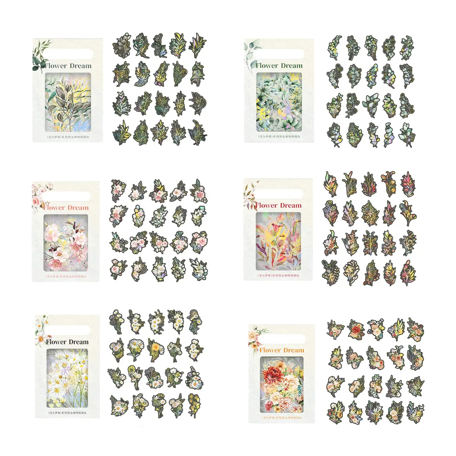 40Pcs Plant Stickers Set Scrapbooking Stickers for Planner Diary Card Making