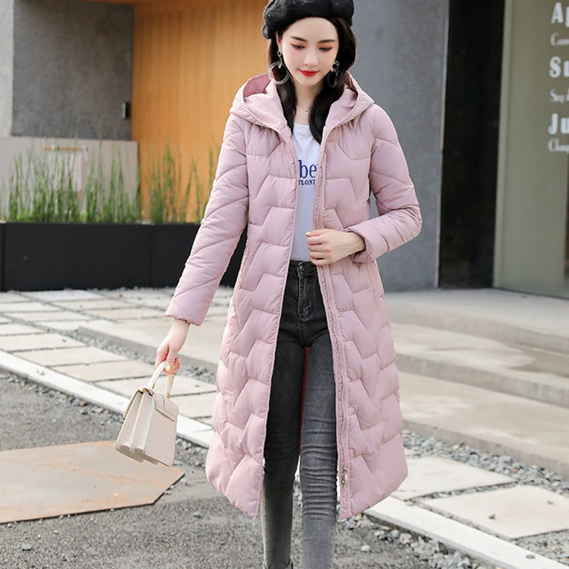 

Down Padded Jacket Women Overcoat Winter 2022 New Thicke Warm Parka Female Outerwear Fashion Length Loose Hooded Casual Casaco