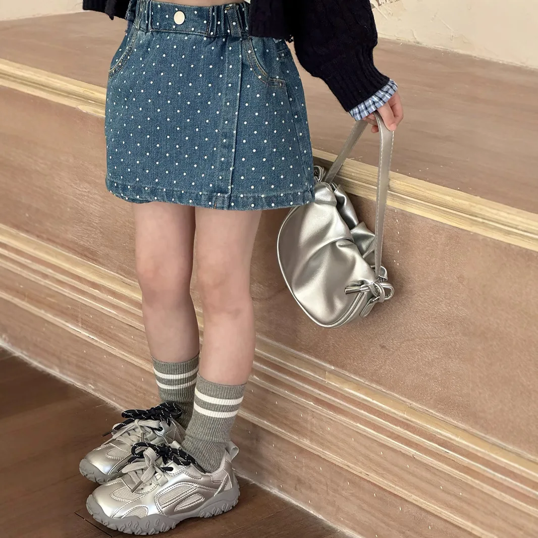 

Polka Dot Denim Skirt Summer New Korean Fashionable Cute Casual All-match Sweet Polka Dot Denim Shorts