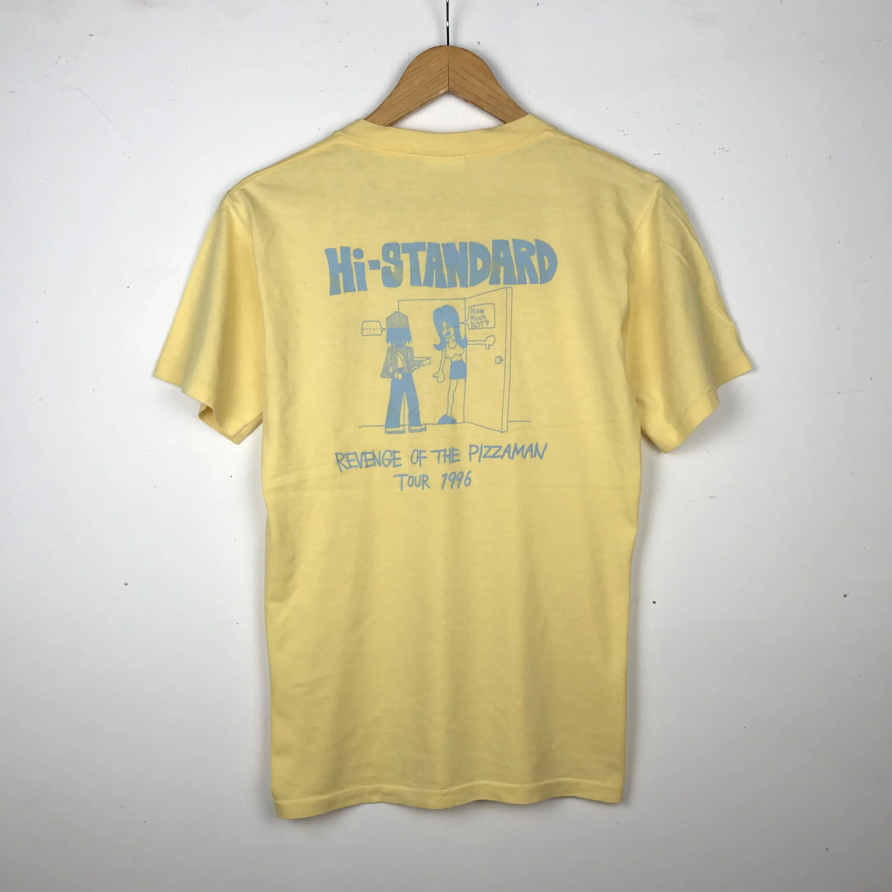 日本のパンクロックバンドTシャツ,ヴィンテージ,90年代,ピザ,zaman,ツアー