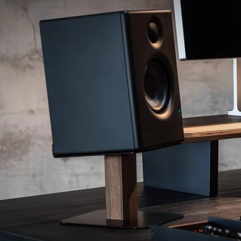 Black Walnut Speaker Stand Riser Desktop Soundbar Elevator Base Home Audio Shelf for Surround Sound Solid Wood Monitor Stand