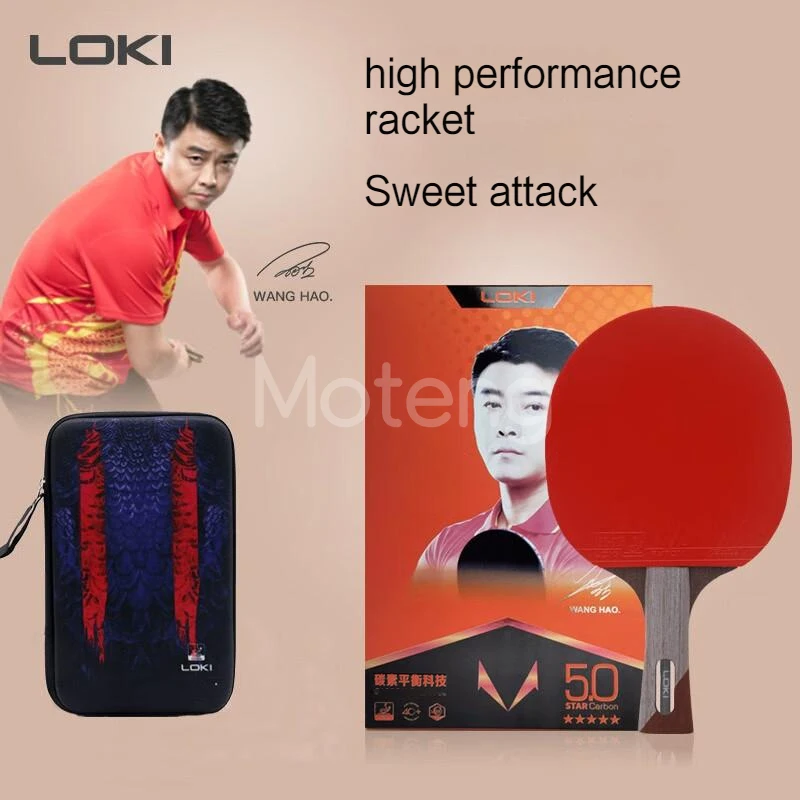 LOKI M5 스타 탁구 라켓 블레이드 대회 카본 밸런스 배트 전문 할로우 핸들 핑퐁 패들