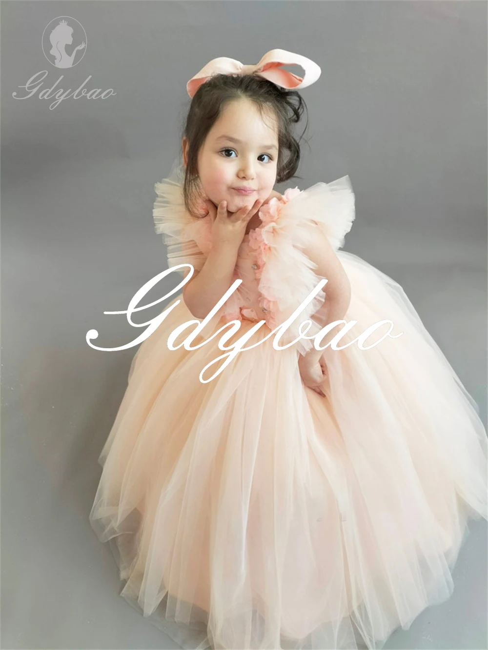 Applique Flowers Princess Dress Pleat Tulle A Line Elegant Formal Long Ball Classic First Communion Dress New 2025 Customized
