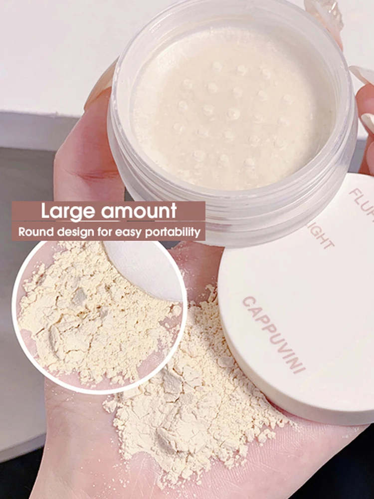 Cappuvini-Juego de niebla de terciopelo, polvo de maquillaje fino y antiadherente, niebla facial mate, maquillaje, polvo de miel transparente