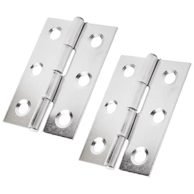 BABZ-2Pcs Stainless Steel 2 Inch 4.4X3.1Cm Cabinet Door Hinges Hardware