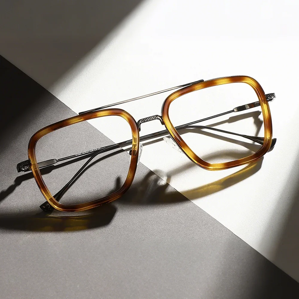 

Очки FYTOO ультралегкие титановые с двойной перемычкой, квадратные, 5 цветов, унисекс, модные, для повседневного использования и офиса, 31394