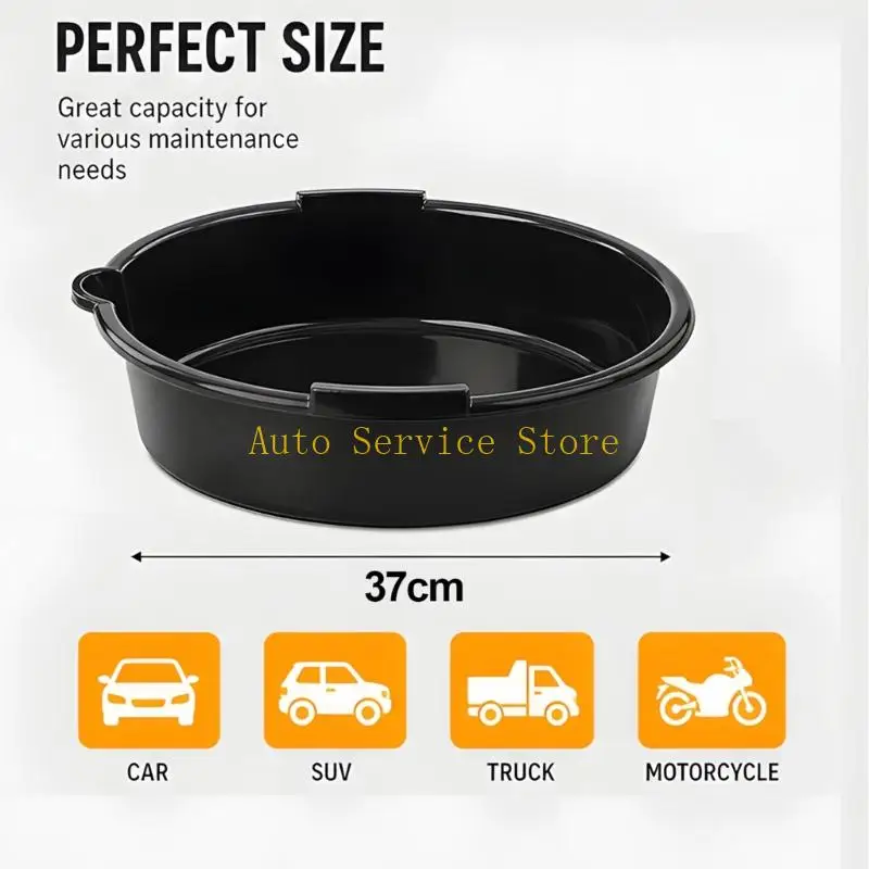 462A Large Opening Oil Drain Pan 37 Plastic Basin for Vehicle Fluid Collection