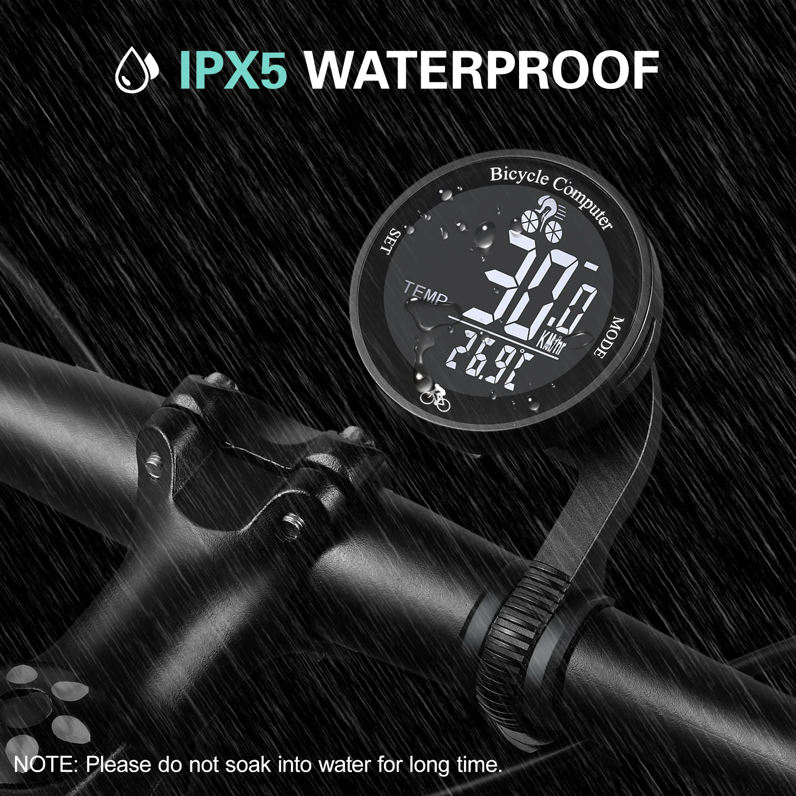 Wireless Bike Computer LCD Digital Bicycle Speedometer Waterproof Bicycle Odometer Multi Functional Speedometer Bike Speed Meter