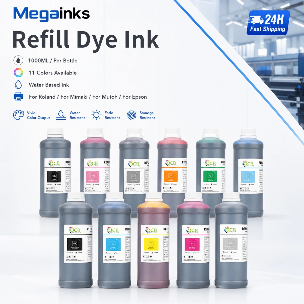 1000ML Dye Ink For Epson T3270 T5270 T7270 3800 3880 4000 4880 4900 4450 7600 7710 7890 7800 7880 7900 9800 9880 9600 Printing view 2