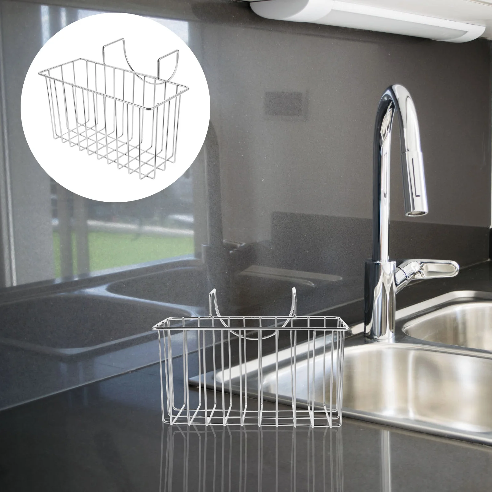 

Stainless Steel Sink Drain Basket Safe Plastic Corner Strainer Storage Holder Sponge Liquid Washing Brush Rack