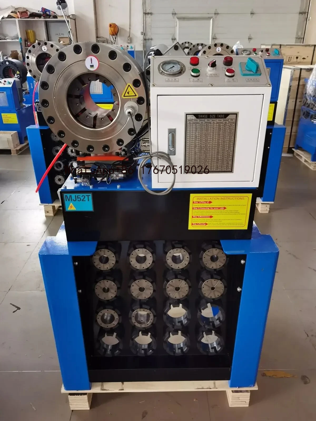 2026-2 inch hydraulic hose crimping machine BNTP69 with dies shelf and Quick Dies tool