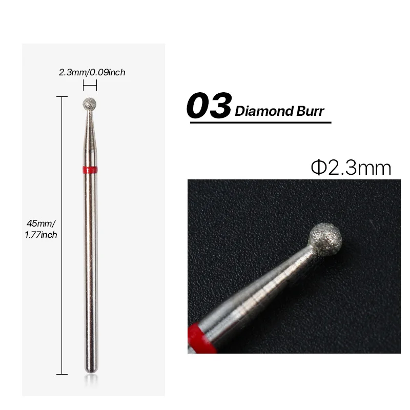 5 Pcs/Lot Diamond Milling Cutters For Manicure Beginner Nail Drill Bits Removing Dead Skin On The Edge Of The Nail Tool