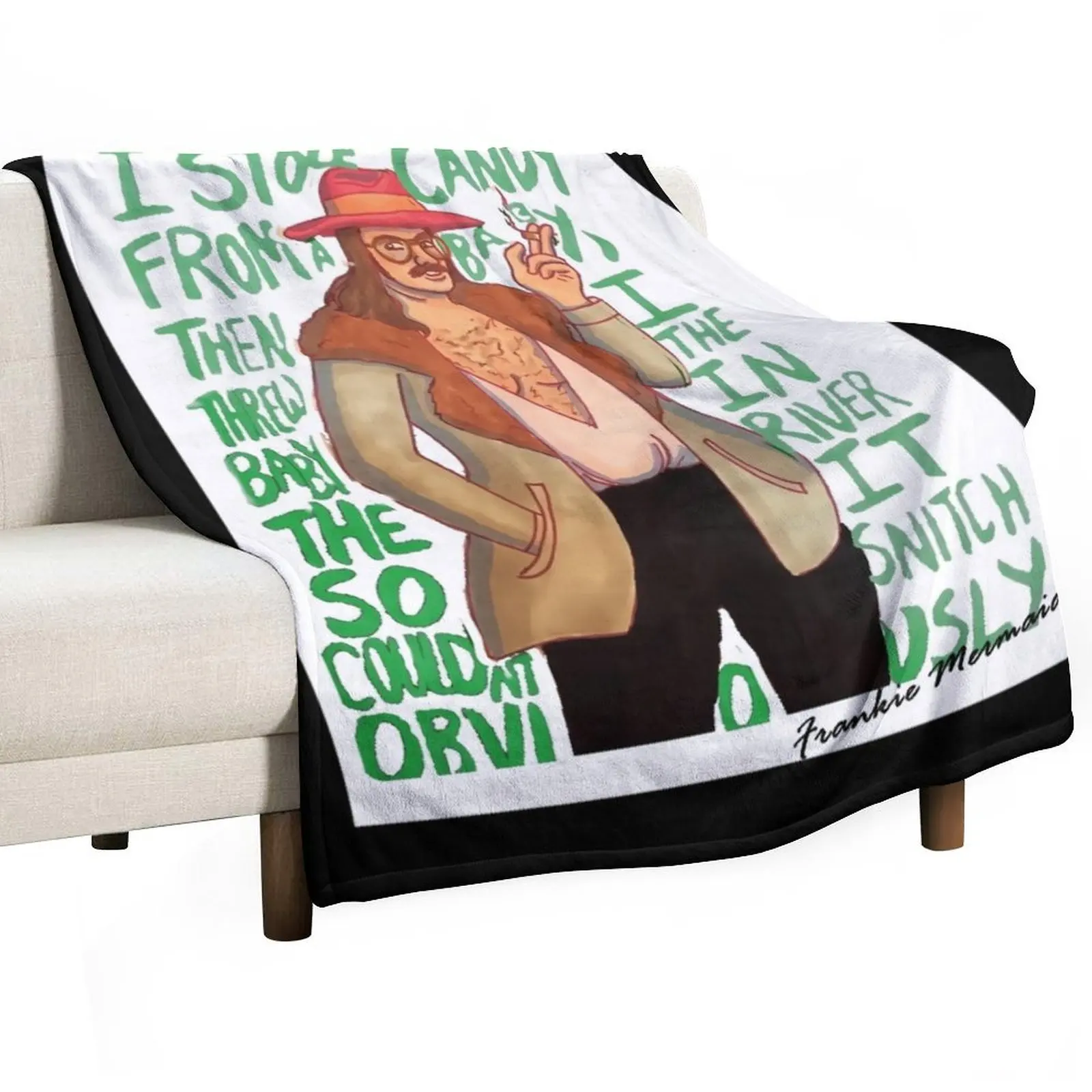 

Frankie Mermaid Velocipastor . \t Throw Blanket Color Fast Cozy Throw Blanket