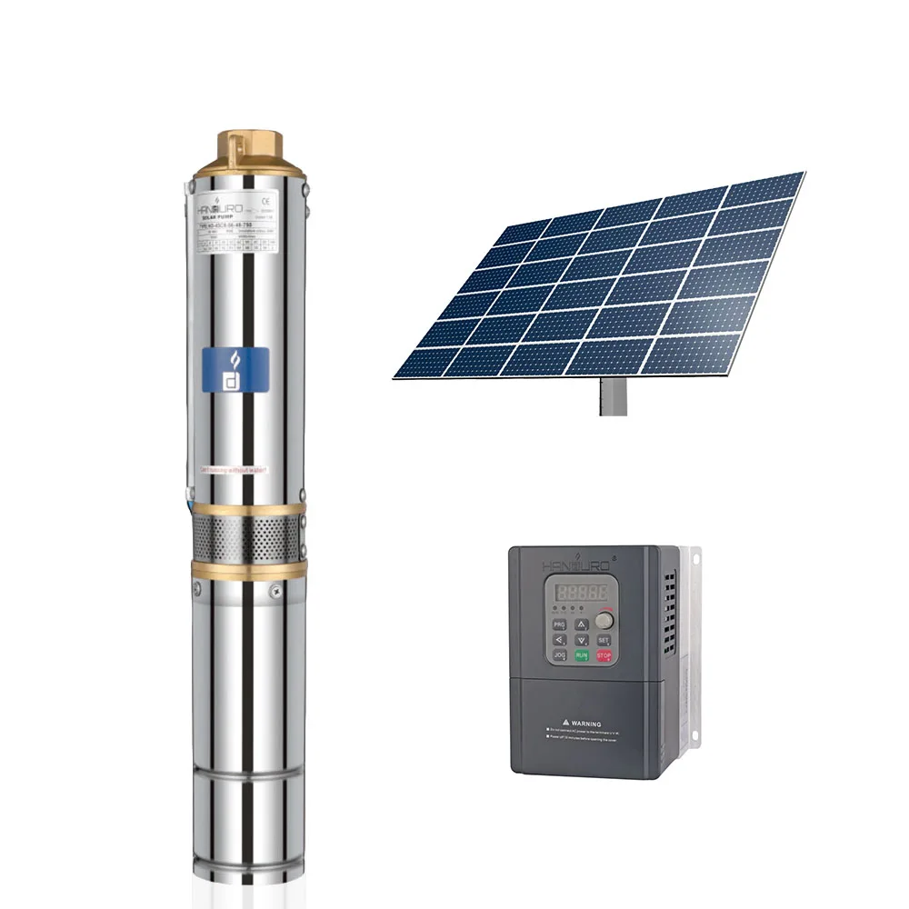 3KW 200M Solar Powered Submersible Deep Water Well Pump Solar Pump For Deep Borehole With Panels Mppt