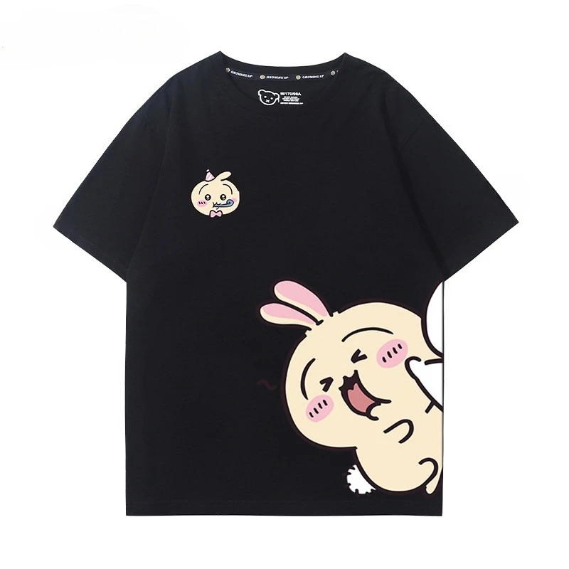 Chiikawa Weiches Niedliches Anime-Charakter T-Shirt für Männer und Frauen, Locker Geschnittenes Lässiges Sommer-Kurzarm-Shirt mit Rundhalsausschnitt, Harajuku Streetwear Alltags-Oberteil – Detail 7