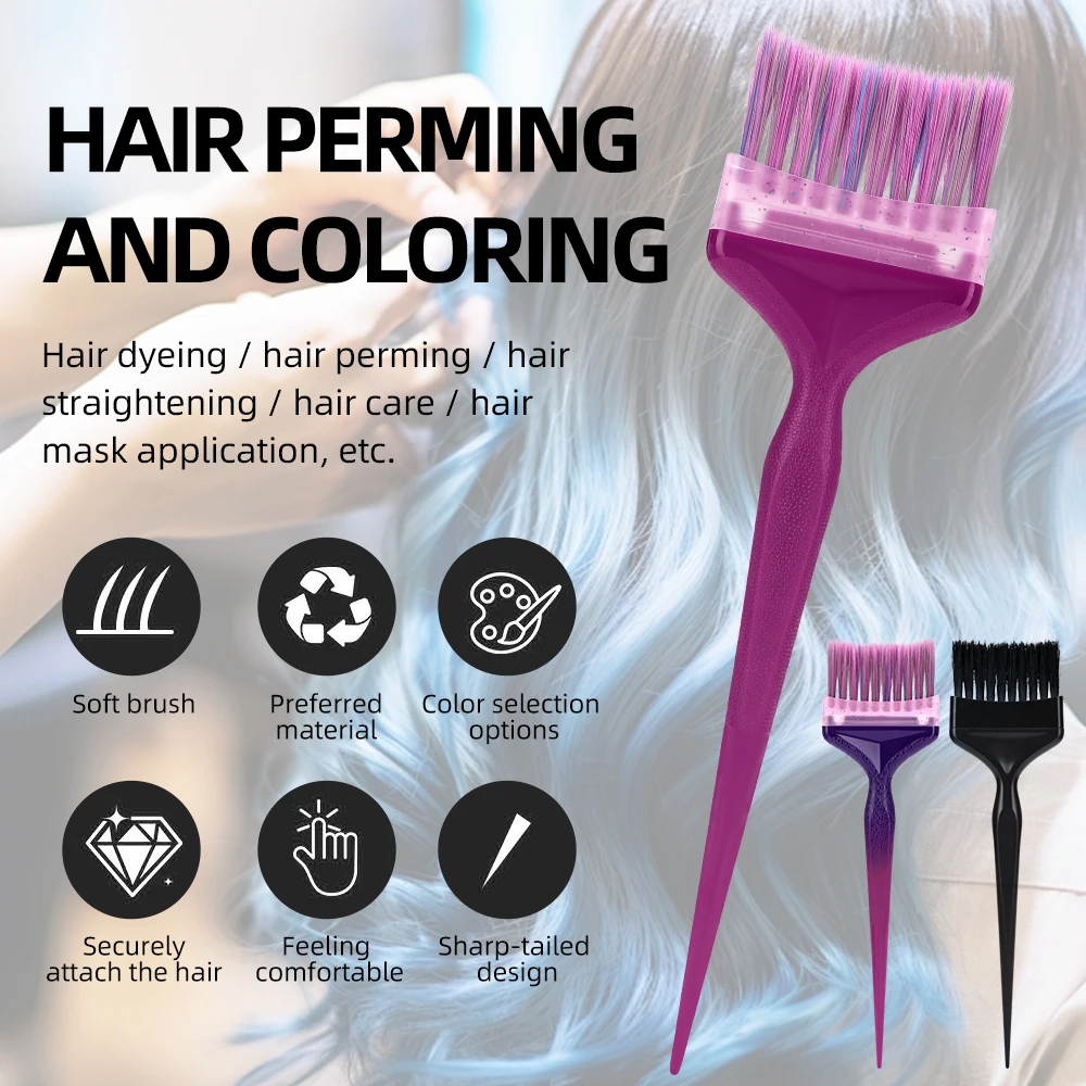 4 Types Hair Dye Easy Clean Durable 8pcs Replaceable Brush Head Salon & Home Hairdressing Tinting Coloring Tools Accessories Kit