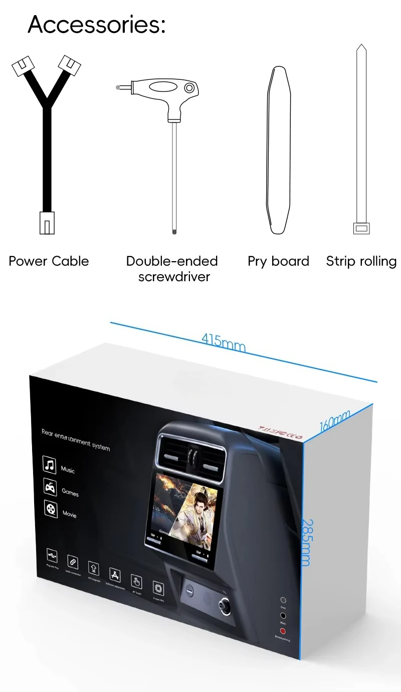 Multimídia do carro do banco traseiro de 9,5 polegadas para Porsche Cayenne 2018-2023