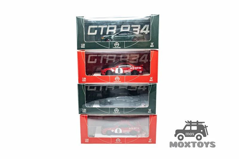 Time Micro 1:64 GTR R34 Red Zero / Dark Green NFS limited999 Diecast Model Car