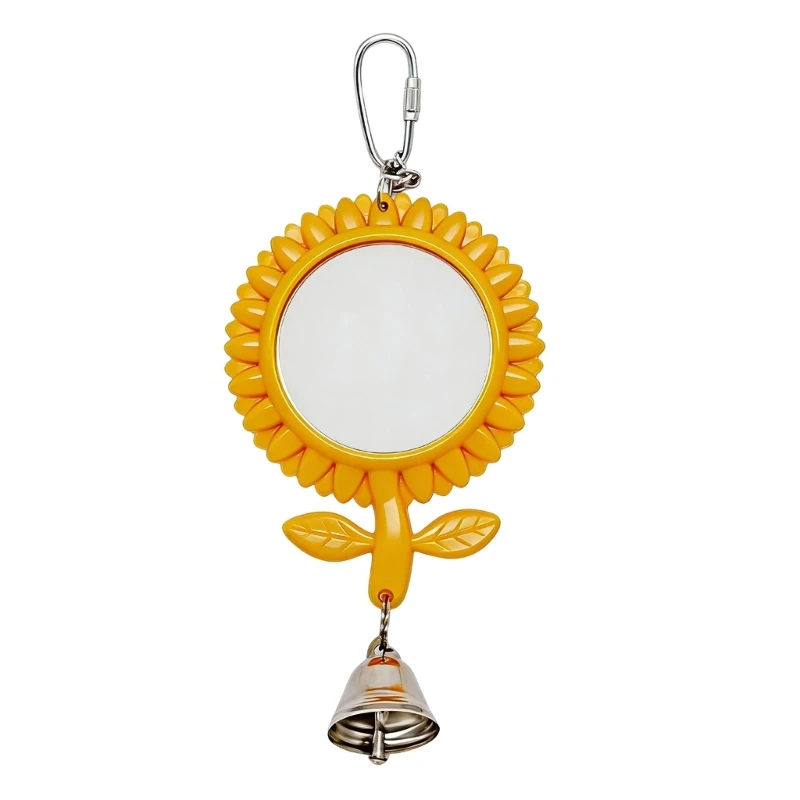 Double Side Sun Flower Design Bird Mirror Toy For Parrots Entertainment