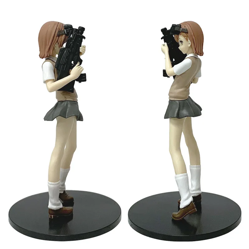 17CM Anime à Aru Kagaku no Railgun T Misaka Imouto Figure Misaka Mikoto pistolet debout modèle jouet poupée Aciton Figure PVC