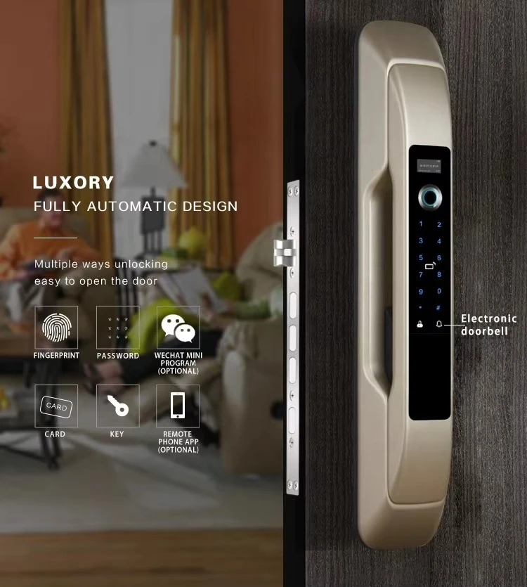 Fully Auto Gate Biometrics Lock Digital Password Fingerprint Wifi Smart Hotel Door Locks