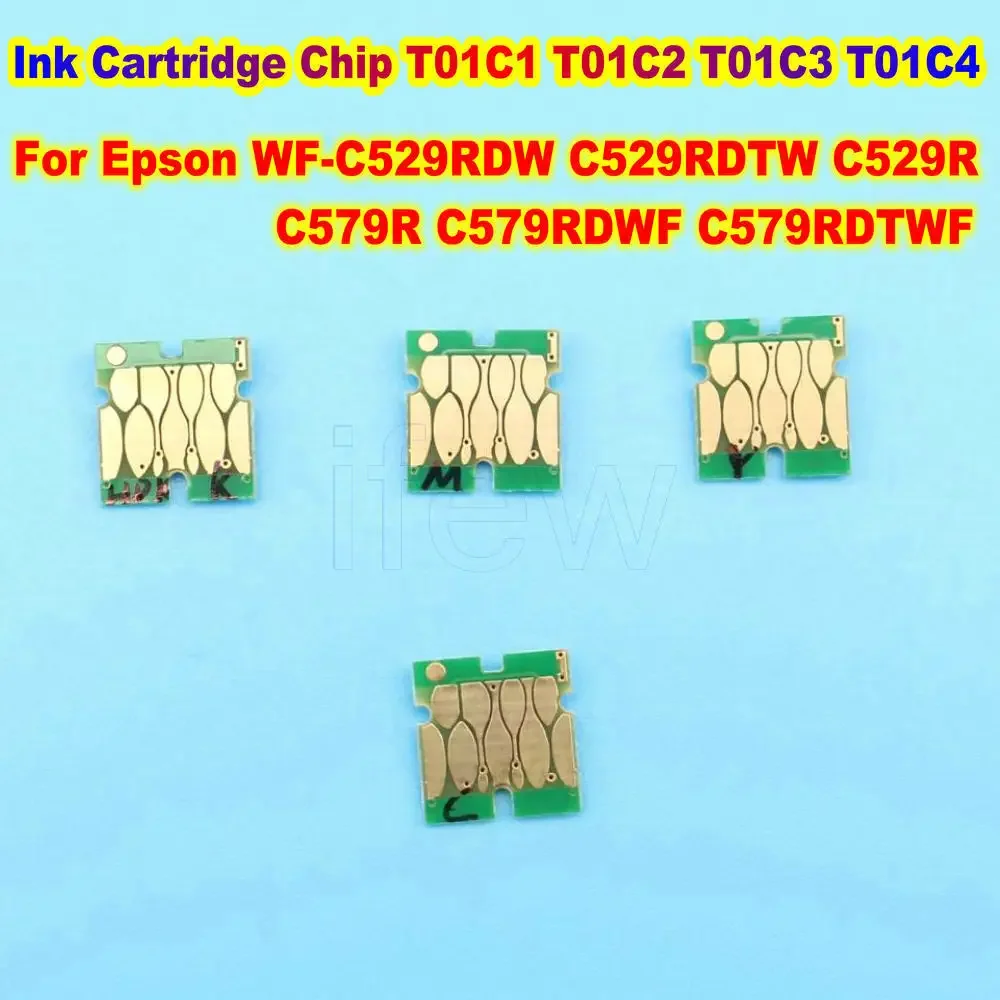 Europe T01C One Time Use Chip For Epson Pro WF-C529 WF-C529R C579 C529 Disposable Ink Chip T01C1 T01C2 T01C3 T01C4 4Colors IC