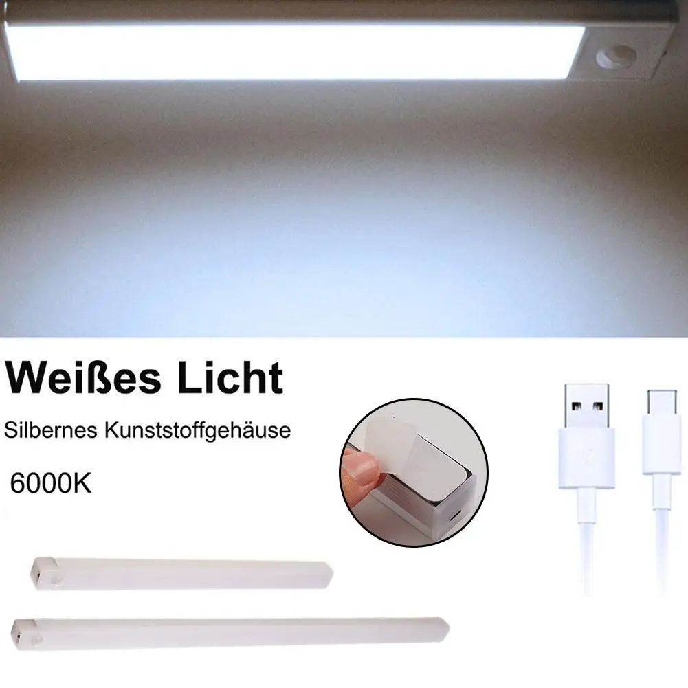 30/50cm LED Infrared Sensor Bedroom Night Light Closets Light USB Rechargeable Night Lamp Room Motion Light