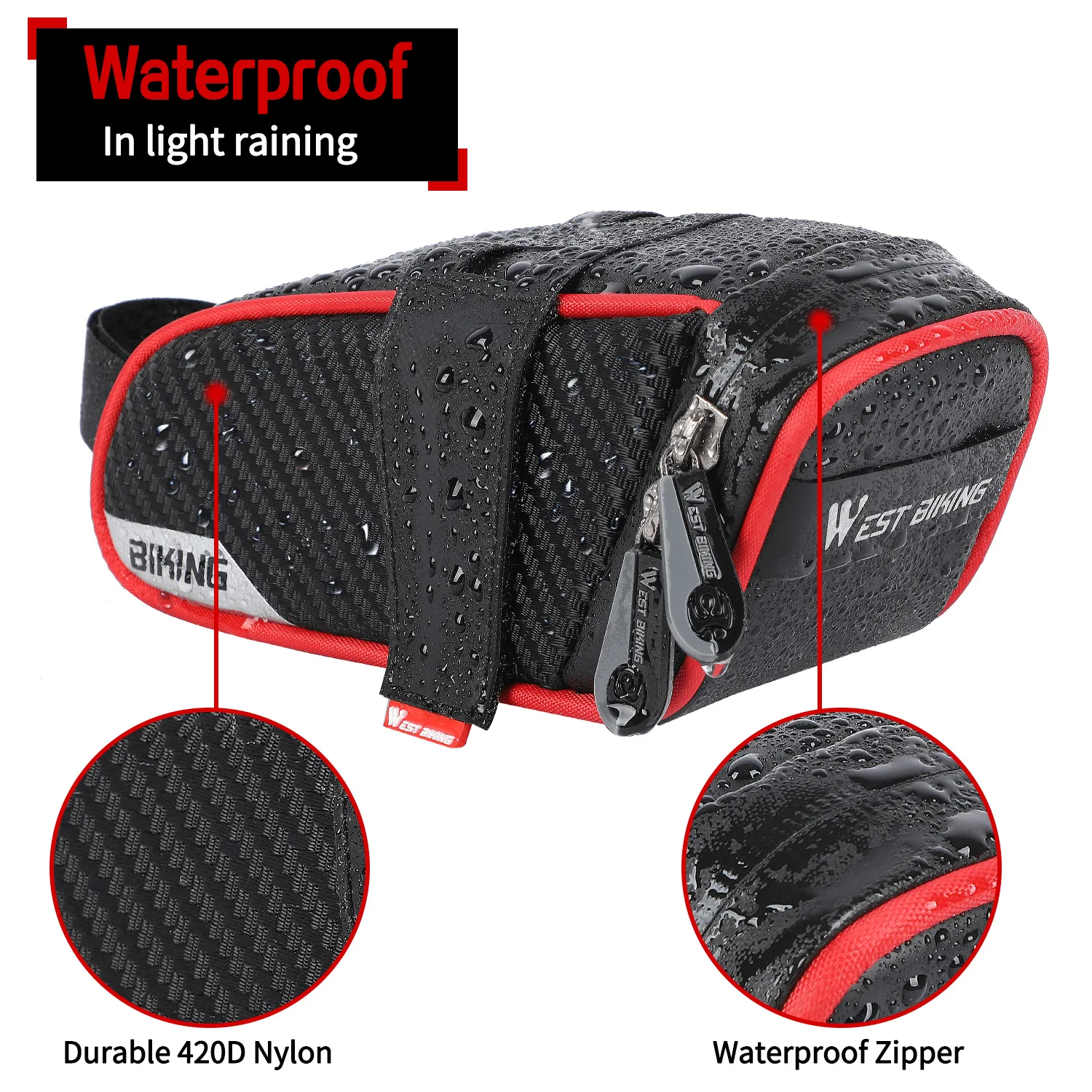 WEST BIKING Bicycle Bag Saddle Bag Waterproof Bicycle Tools Pannier Reflective Rear Seatpost Bag Bolsa Bicicleta Accessories