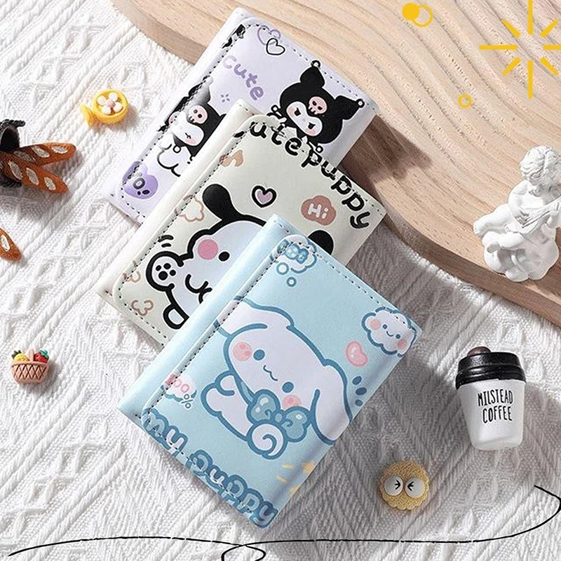 Cartoon Sanrio Kuromi Pochacco Cinnamoroll Multi-slot Wallet Pu Coin Purse With Card Slot Credit ID Card Storager For Women Gift