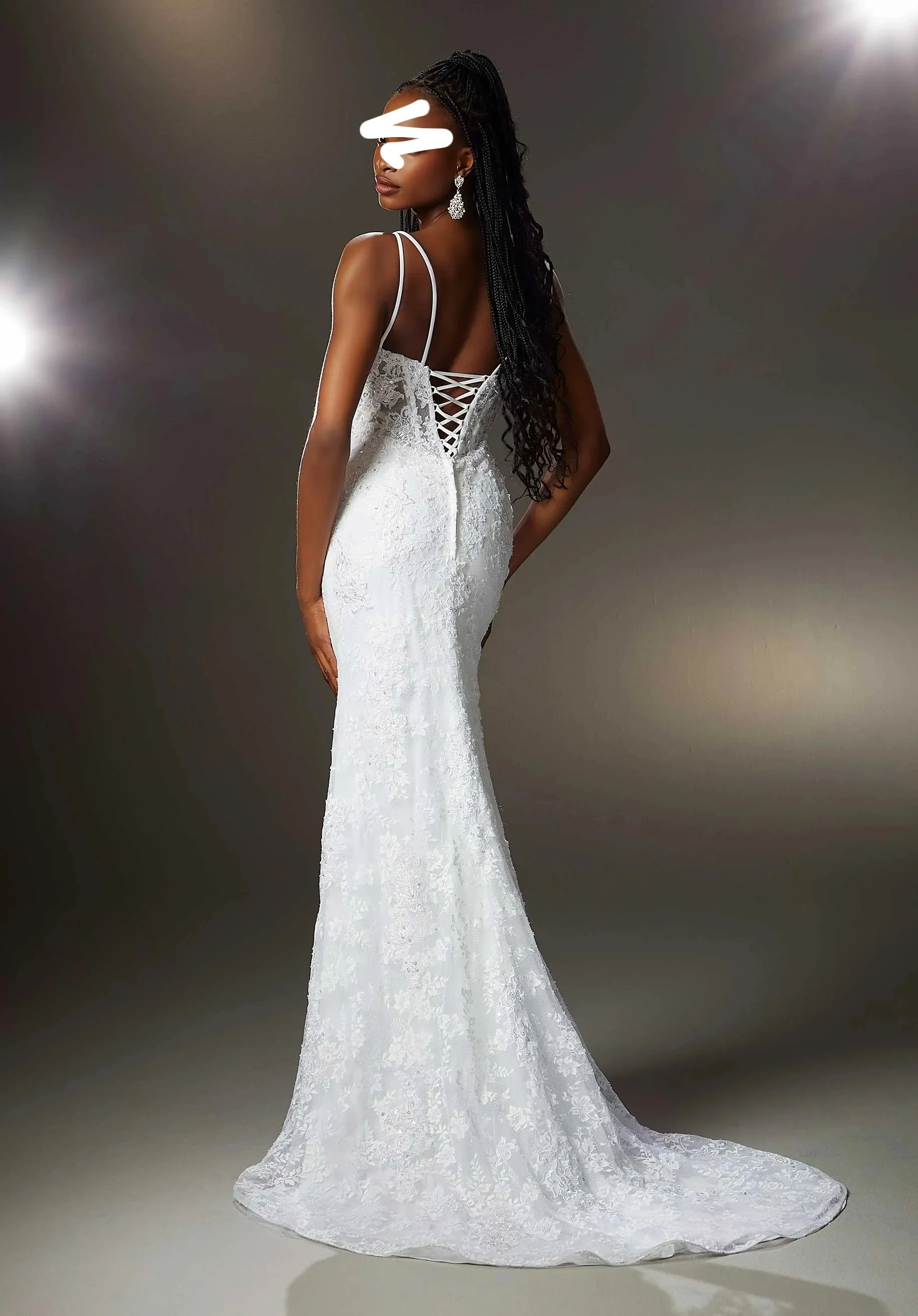Elegantes, ärmelloses Ballkleid aus Spitze, Spaghettiträger, seitlicher Schlitz, Meerjungfrau-Abendkleid, formelles Hochzeitskleid, individuell