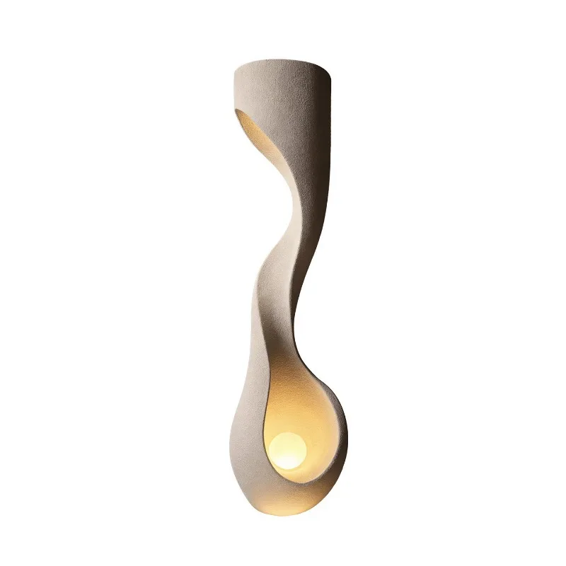 Abstract and simple modern wave shape decorative floor lamp, cream wind villa living room bedroom creative art lamp