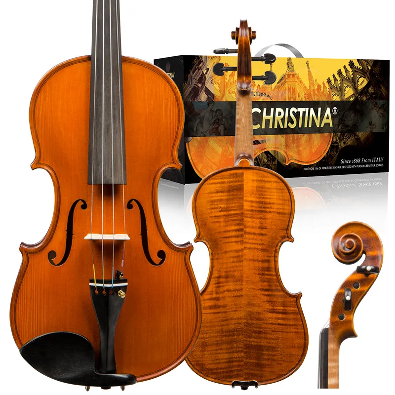 CHRISTINA Violin Professional EU4000A Premium Two-piece Flame Maple Spruce European Workshop Finished Classic Oil-based Varnish