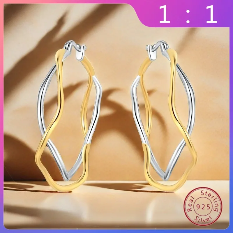 

Regalos de Fiesta de Cumpleaños Fino: Pendientes de Plata S925 para Mujer — Aretes de Temperamento Simple
