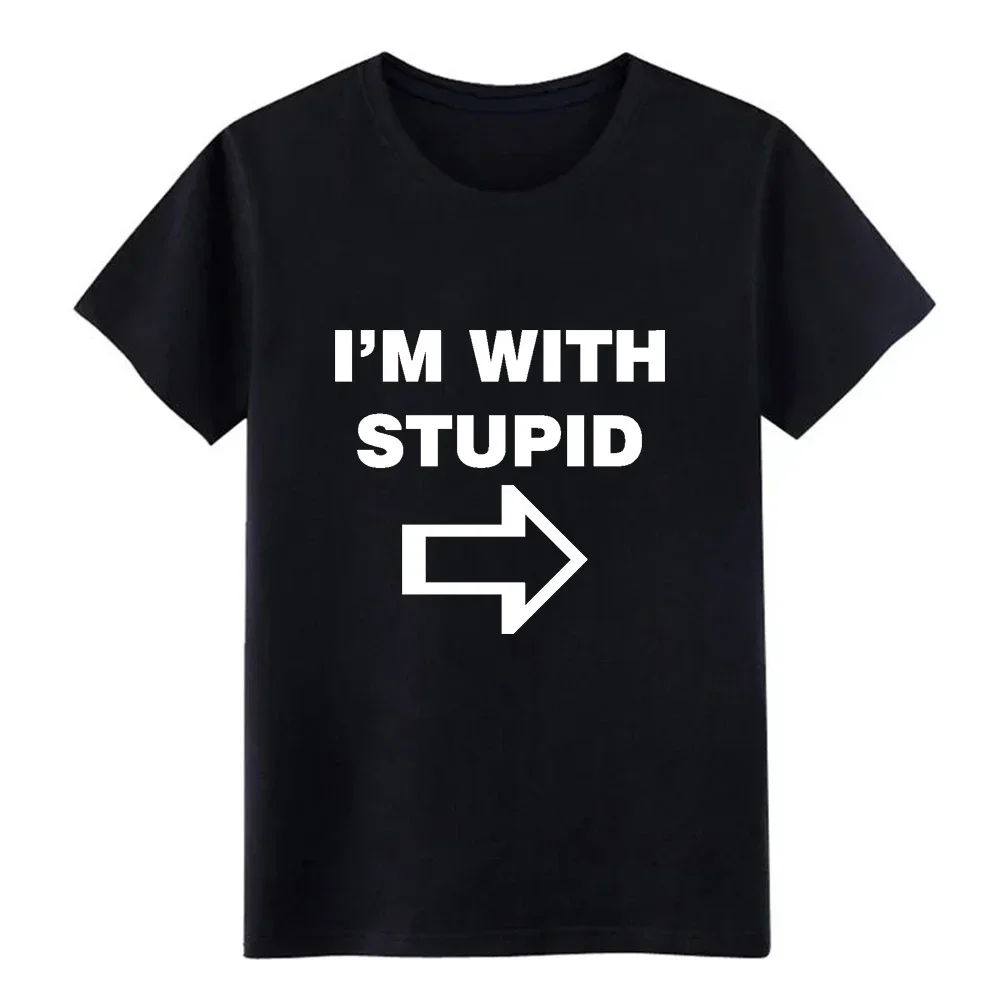 I am with stupid manga streetweat men create Short Sleeve Crew Neck Novelty Graphic fashion Summer Style Leisure Hotsale outfits